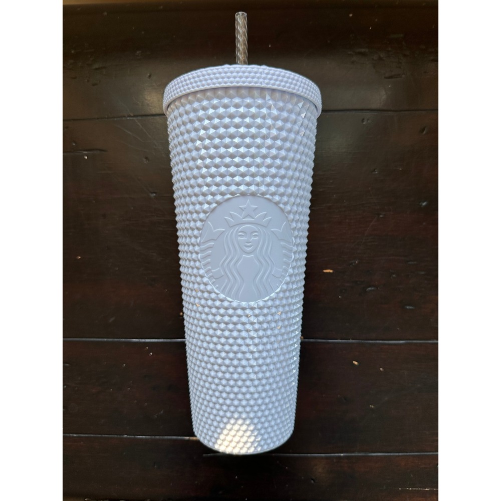 Starbucks Pale Lavender Studded Venti Cold Cup Tumbler 24oz Grid Siren Logo
